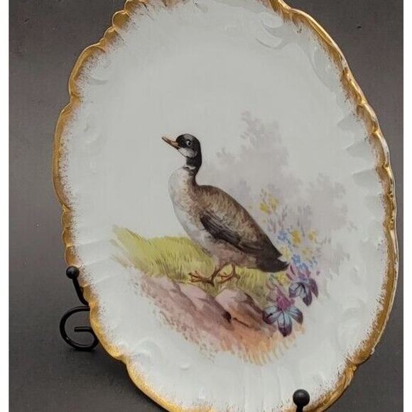 French Limoges Game Birds 4 plate set by Lewis Strauss & Sons vintage 1920's - Picture 7 of 14